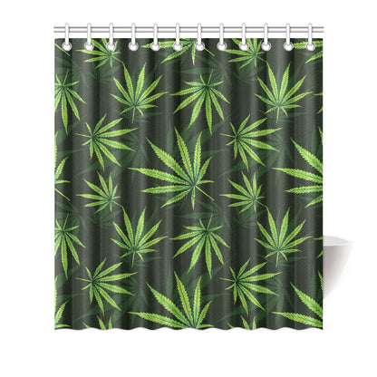 Pot Leaf Pattern Print Design A03 Shower Curtain