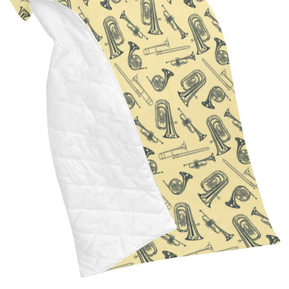 Tuba Pattern Print Design 01 Premium Quilt