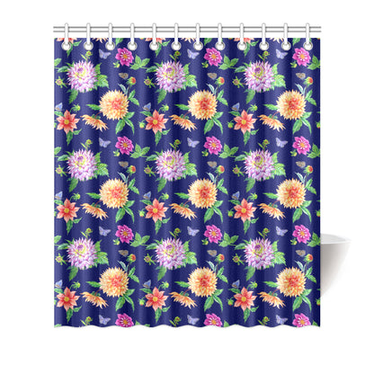 Dahlia Pattern Print Design DH010 Shower Curtain
