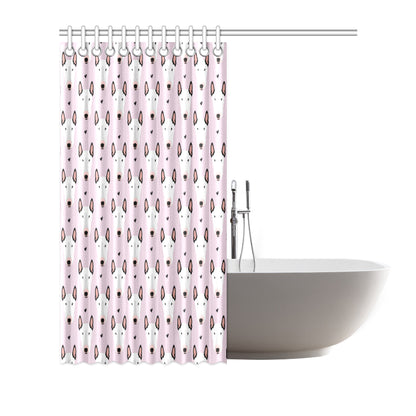 Bull Terrier Pink Print Pattern Shower Curtain