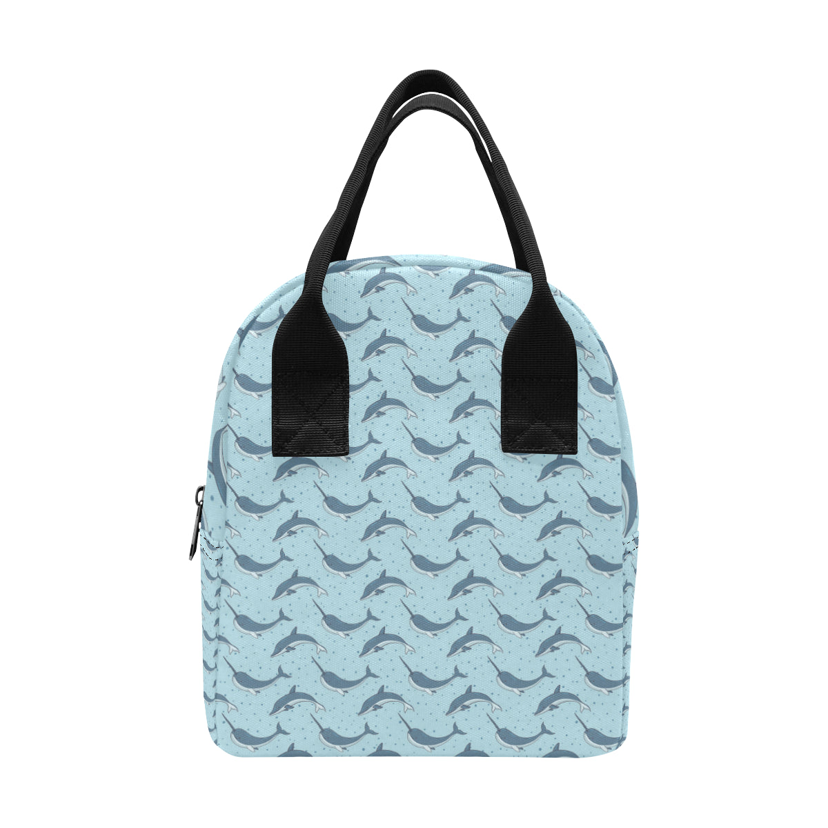 Narwhal Dolphin Print Insulated Lunch Bag