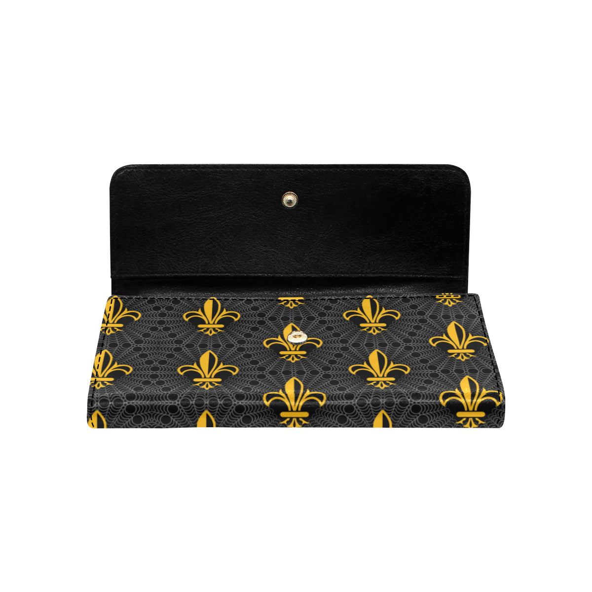 Fleur De Lis Gold Pattern Print Design 01 Women's Trifold Wallet