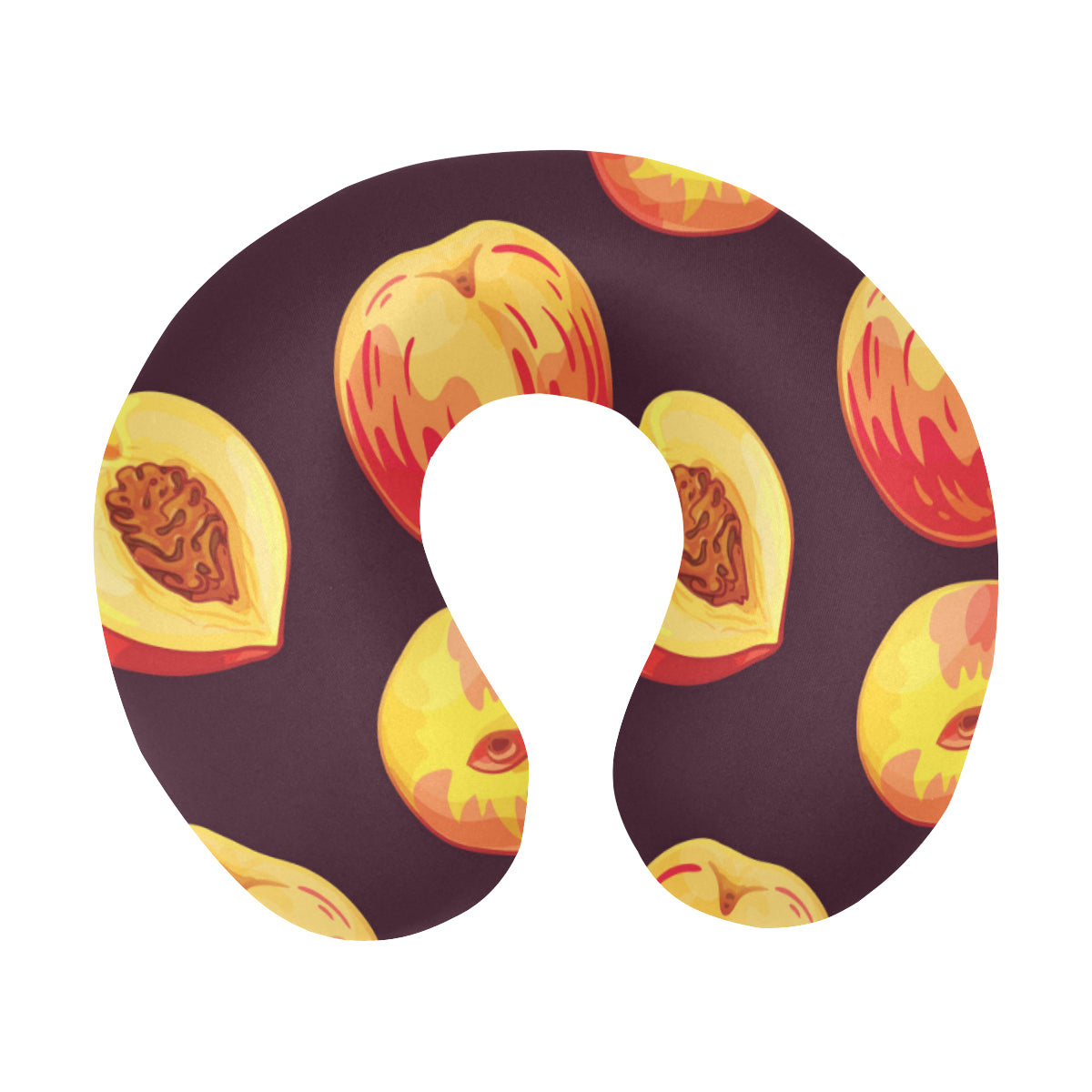Peach Pattern Print Design A04 U-Shaped Travel Neck Pillow