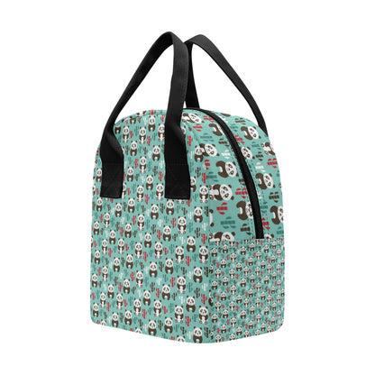 Panda Bear Cute Themed Print Insulated Lunch Bag