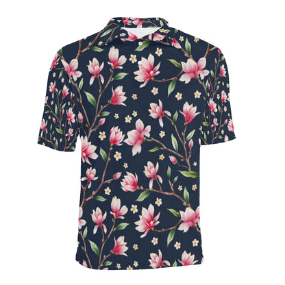 Magnolia Pattern Print Design MAG09 Men Polo Shirt