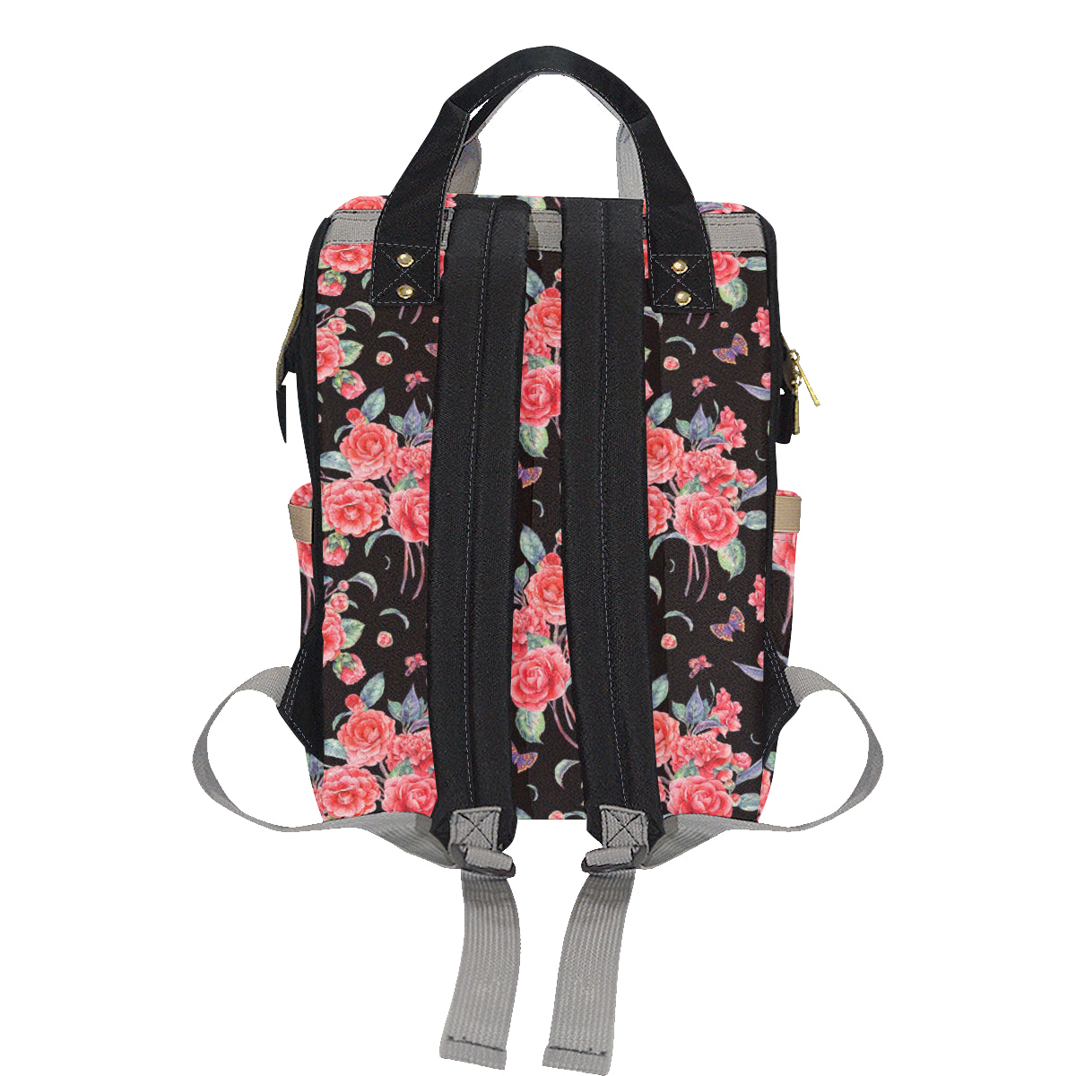 Camellia Pattern Print Design CM03 Diaper Bag Backpack