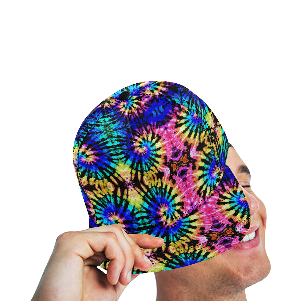 Tie Dye Rainbow Design Print Snapback Cap