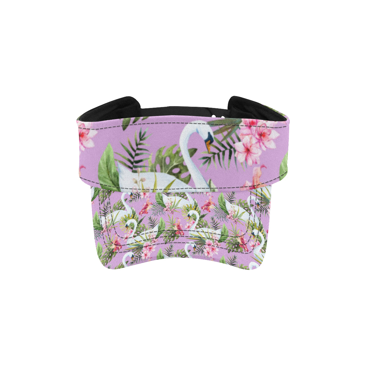 Swan with Flower Pattern Print Design 01 Unisex Sun Visor