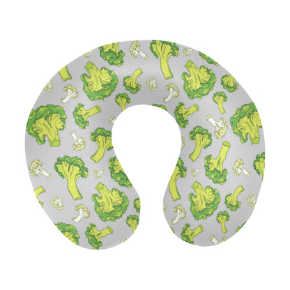 Broccoli Pattern Print Design 03 U-Shaped Travel Neck Pillow