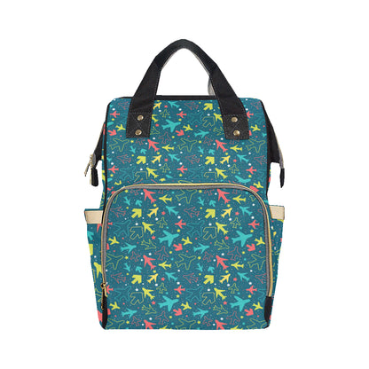 Airplane Pattern Print Design 05 Diaper Bag Backpack