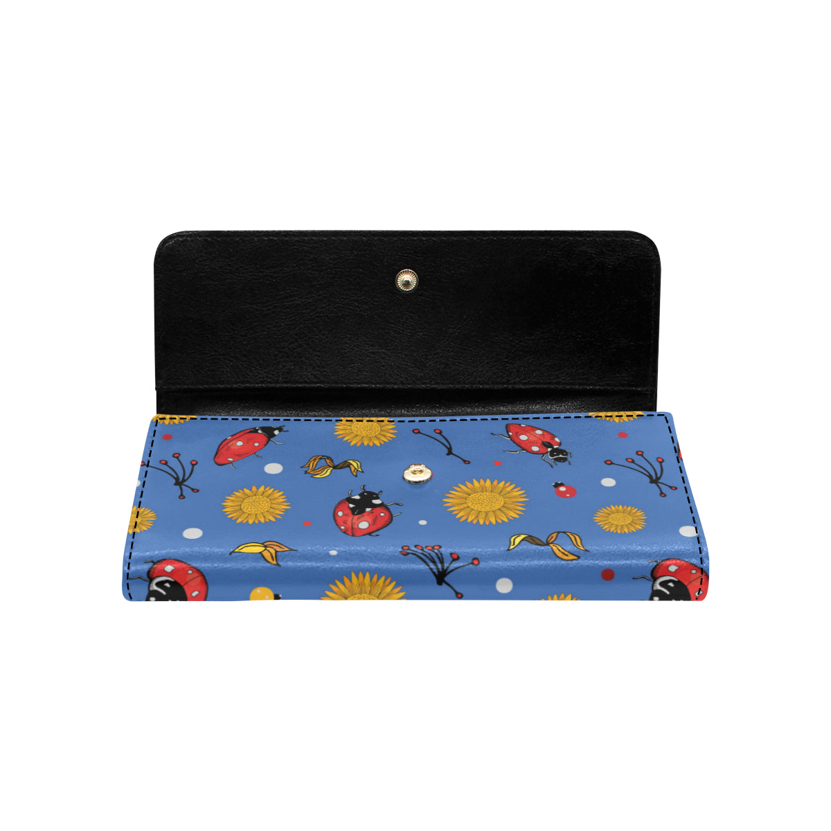 Ladybug Pattern Print Design 05 Women's Trifold Wallet