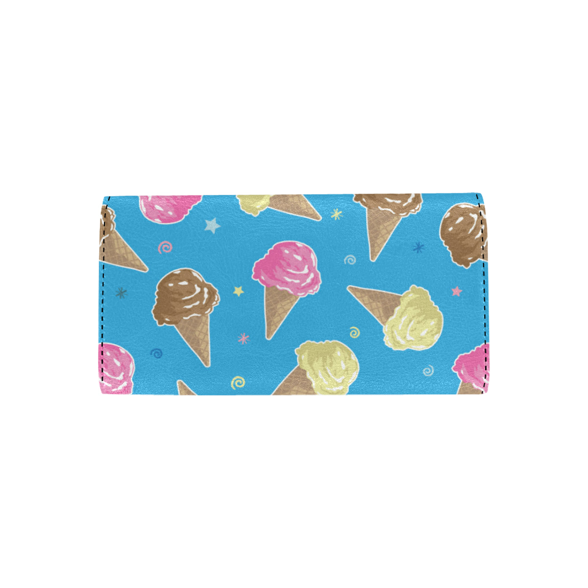 Ice Cream Pattern Print Design 01 Women's Trifold Wallet