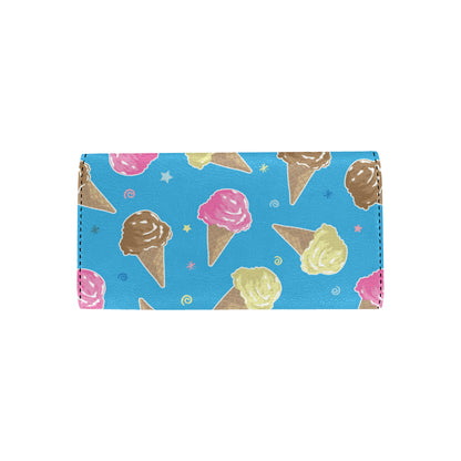 Ice Cream Pattern Print Design 01 Women's Trifold Wallet