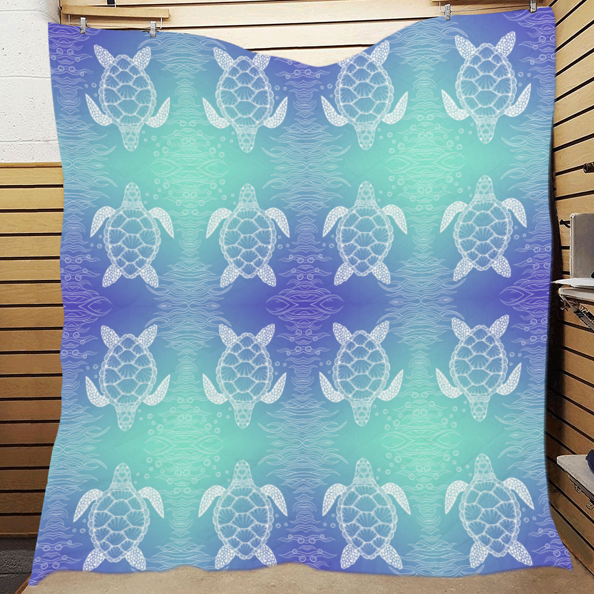 Sea Turtle Draw Premium Quilt