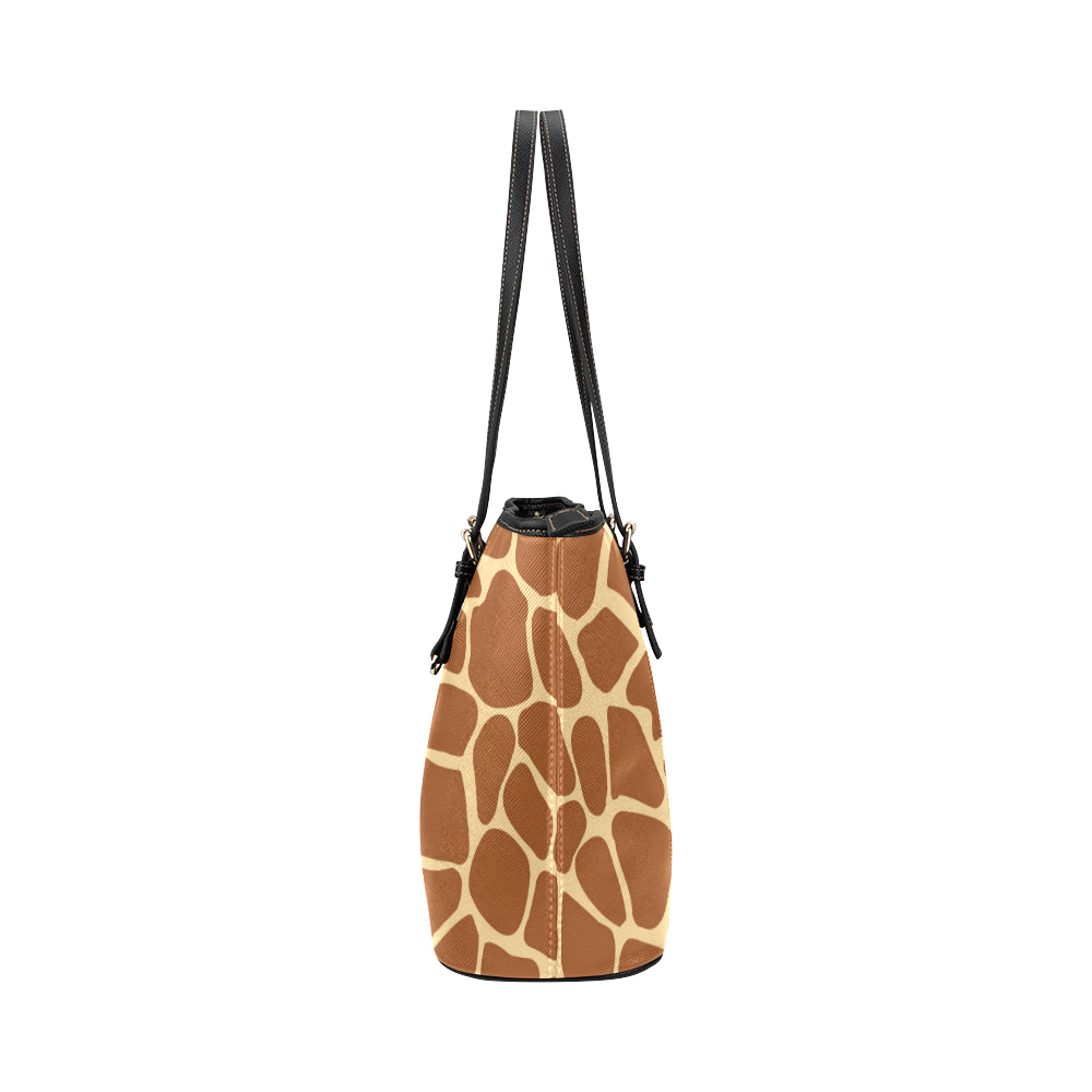 Giraffe Texture Print Leather Tote Bag