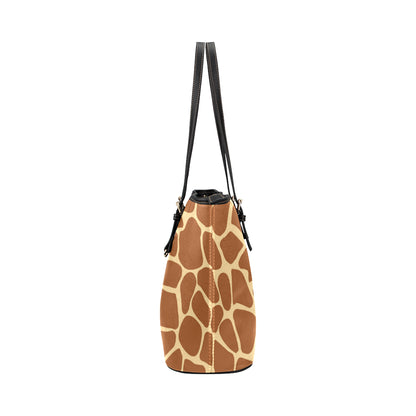 Giraffe Texture Print Leather Tote Bag