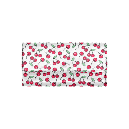 Cherry Pattern Print Design 03 Women's Trifold Wallet