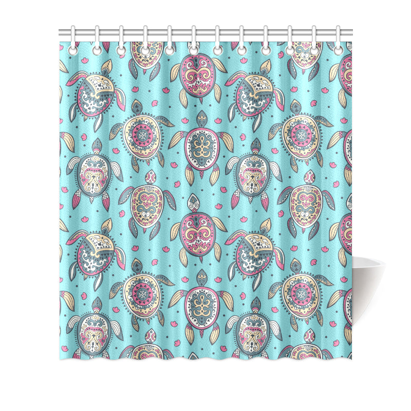 Sea Turtle Art Pattern Shower Curtain