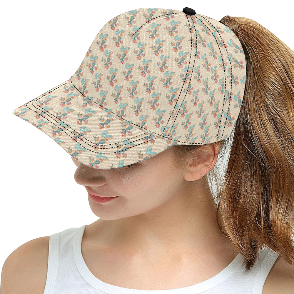 Mermaid Girl With Fish Design Print Snapback Cap