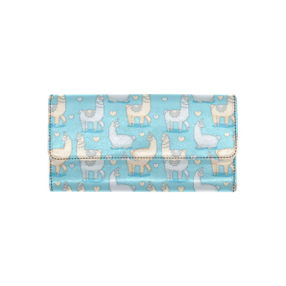 Alpaca Pattern Print Design 06 Women's Trifold Wallet