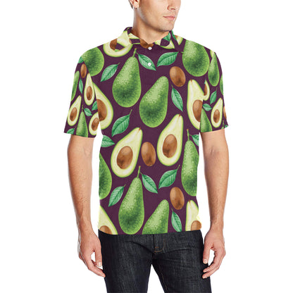 Avocado Pattern Print Design AC08 Men Polo Shirt