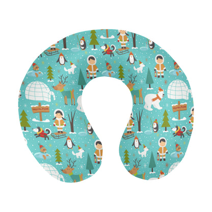 Eskimo Pattern Print Design 01 U-Shaped Travel Neck Pillow