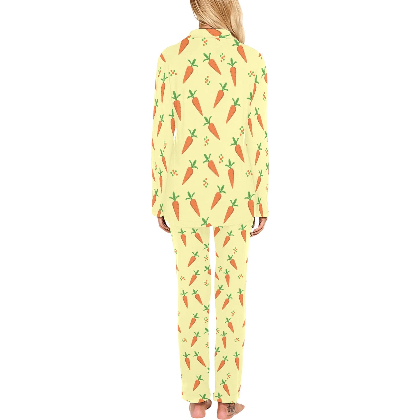 Carrot Pattern Print Design 04 Women's Long Pajama Set