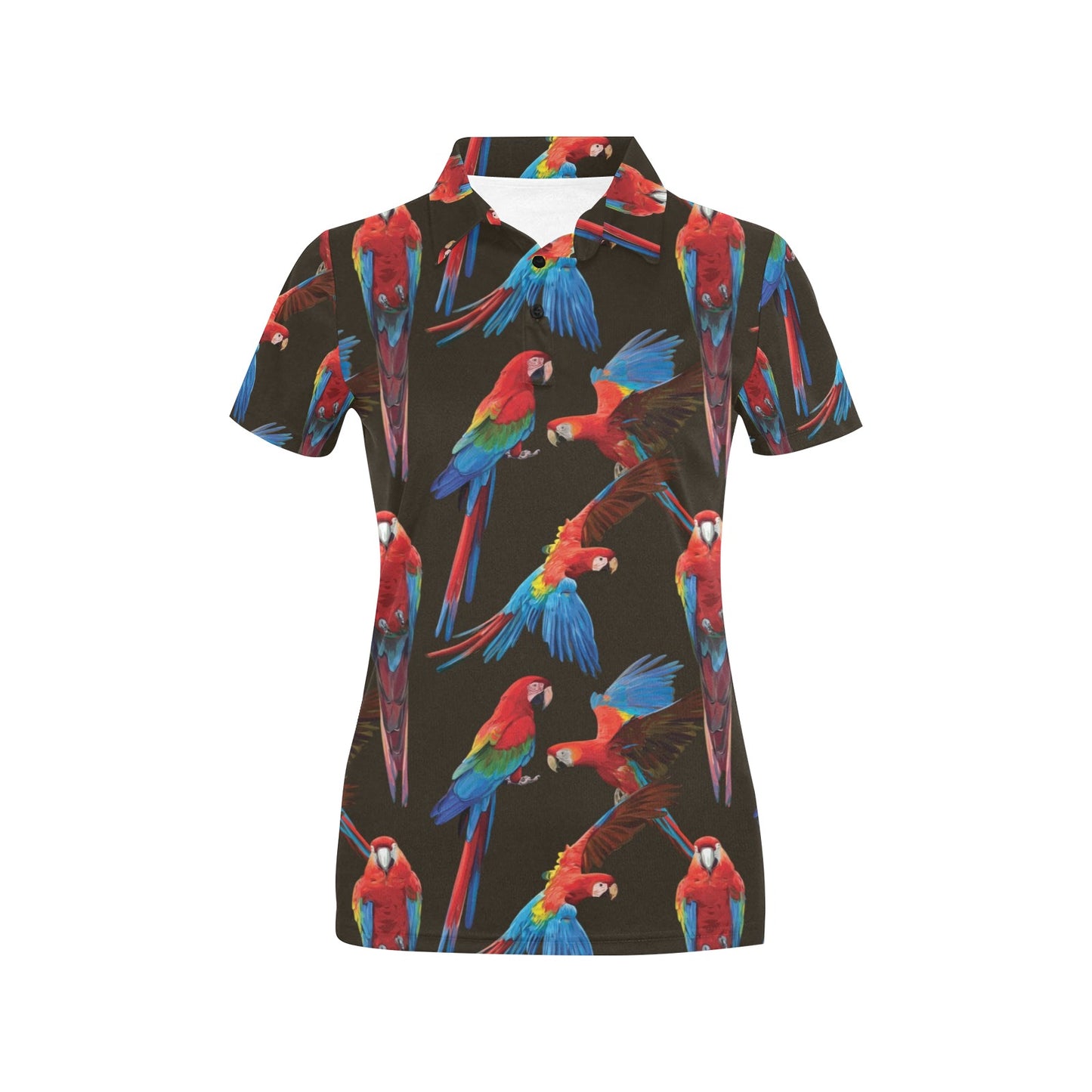 Macaw Pattern Print Design 04 Women's Polo Shirt