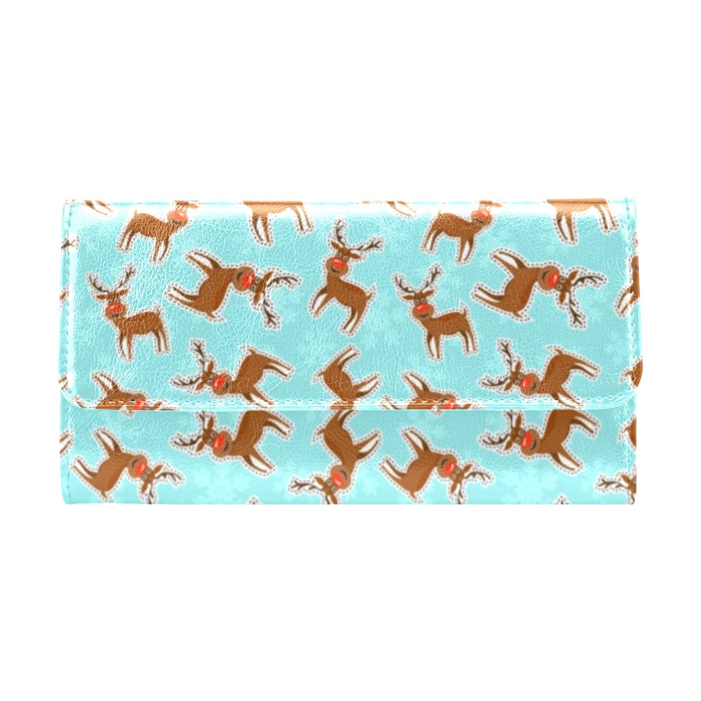 Reindeer Print Design LKS403 Women's Trifold Wallet
