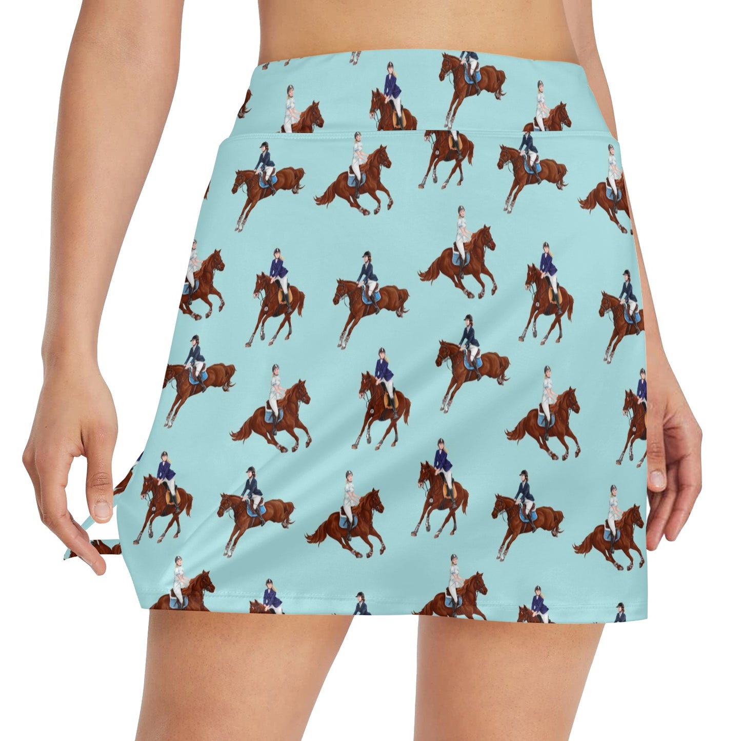 Equestrian Horse Riding Women's Golf Skirt with Pocket