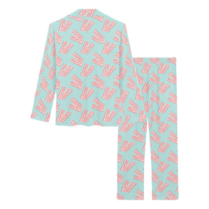 Bacon Pattern Print Design 04 Women's Long Pajama Set