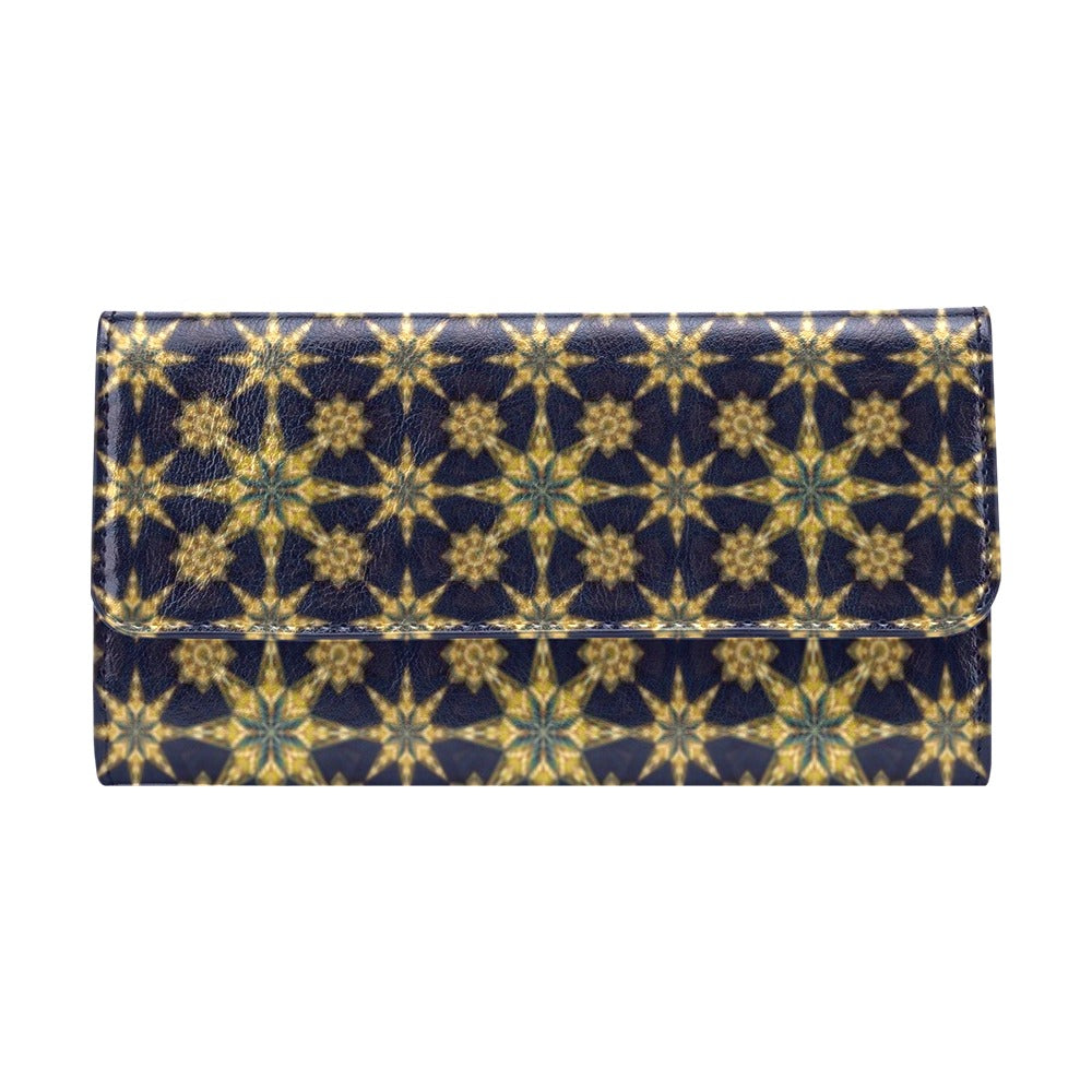 kaleidoscope Gold Print Design Women's Trifold Wallet
