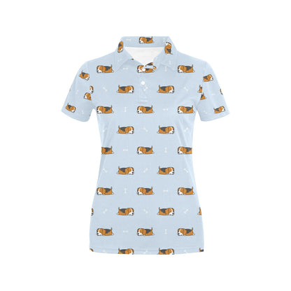 Beagle Pattern Print Design 06 Women's Polo Shirt