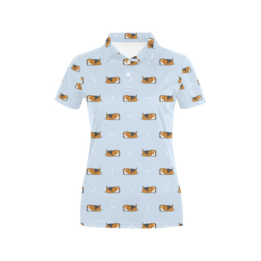 Beagle Pattern Print Design 06 Women's Polo Shirt