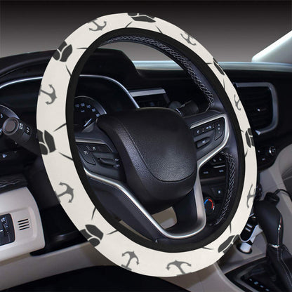 Sailboat Print Design LKS302 Steering Wheel Cover with Elastic Edge