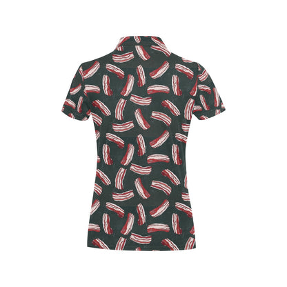 Bacon Pattern Print Design 02 Women's Polo Shirt