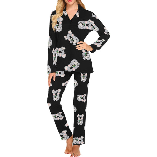 Koala Pattern Print Design 05 Women's Long Pajama Set