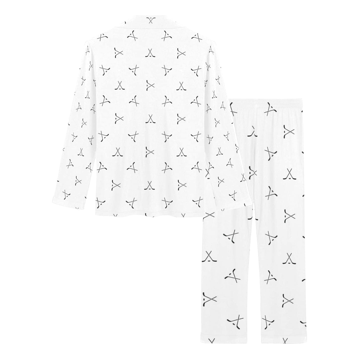Hockey Print Design LKS304 Women's Long Pajama Set