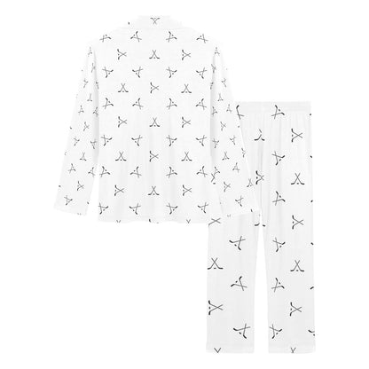 Hockey Print Design LKS304 Women's Long Pajama Set