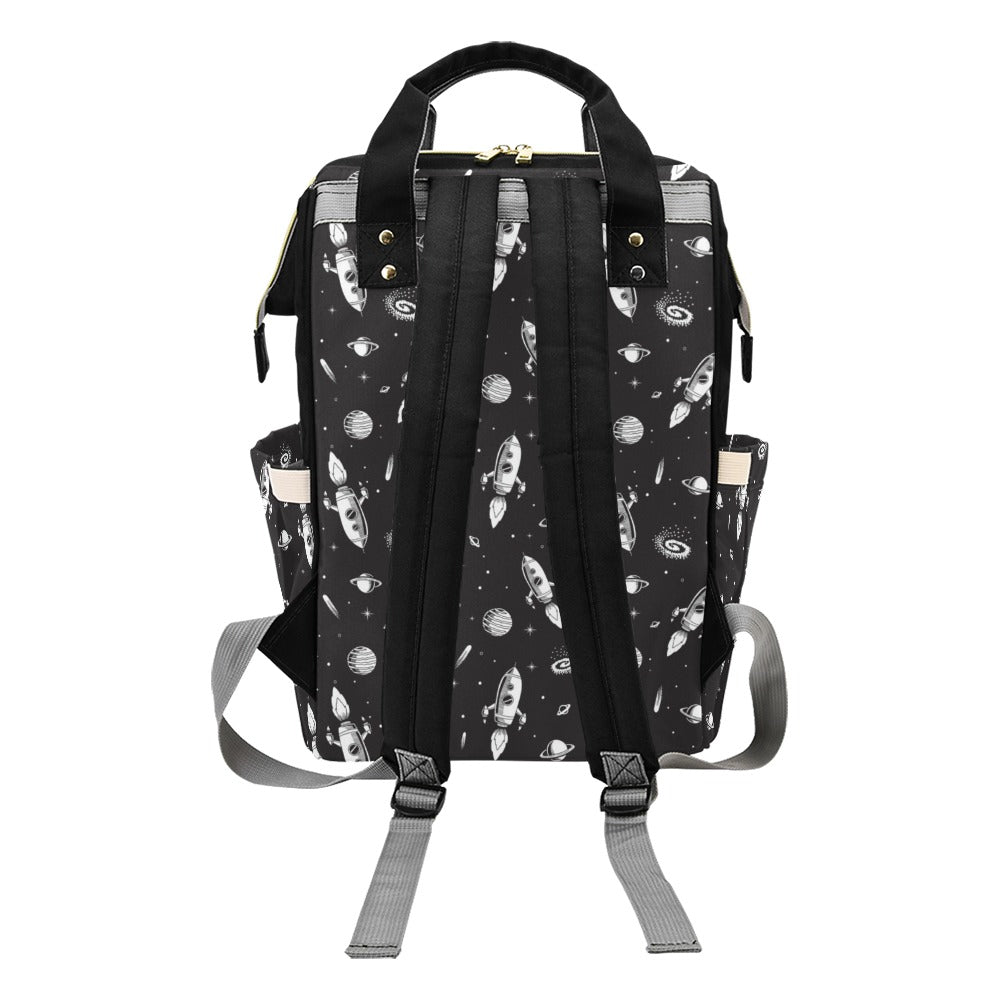 Space Rocket Print Design LKS303 Diaper Bag Backpack