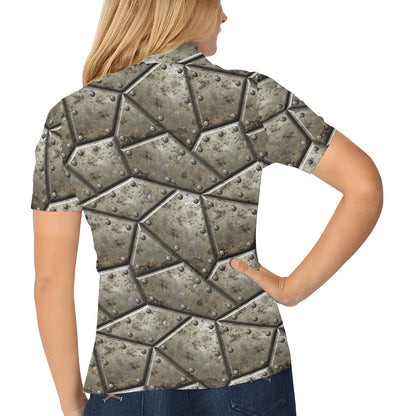 Armor Pattern Print Design 01 Women's Polo Shirt
