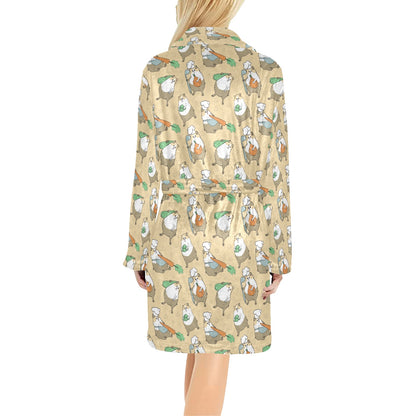 Guinea Pig Print Design LKS401 Women's Fleece Robe