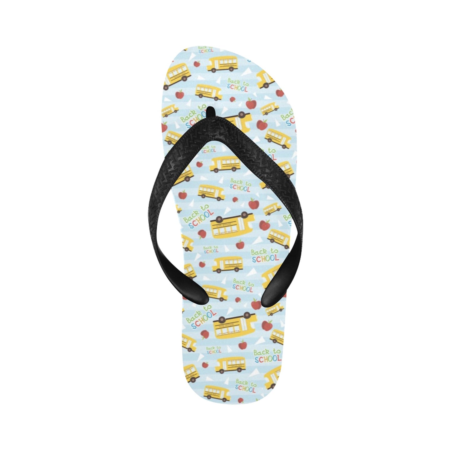 School Bus Back To School Print Design LKS303 Flip Flops