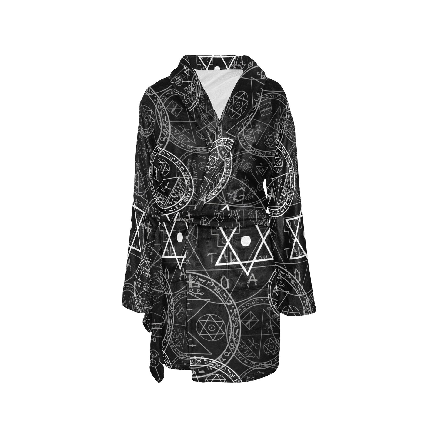 Pentagram Pattern Print Design A01 Women's Fleece Robe