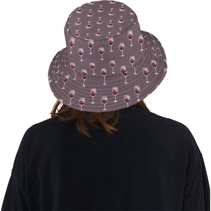 Wine Glass Pattern Print Design LKS305 Unisex Bucket Hat