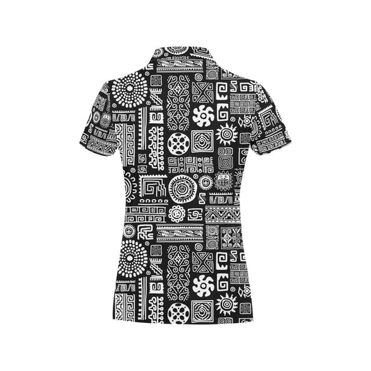 Polynesian Pattern Print Design A02 Women's Polo Shirt