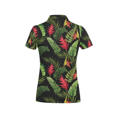 Bird Of Paradise Pattern Print Design BOP010 Women's Polo Shirt