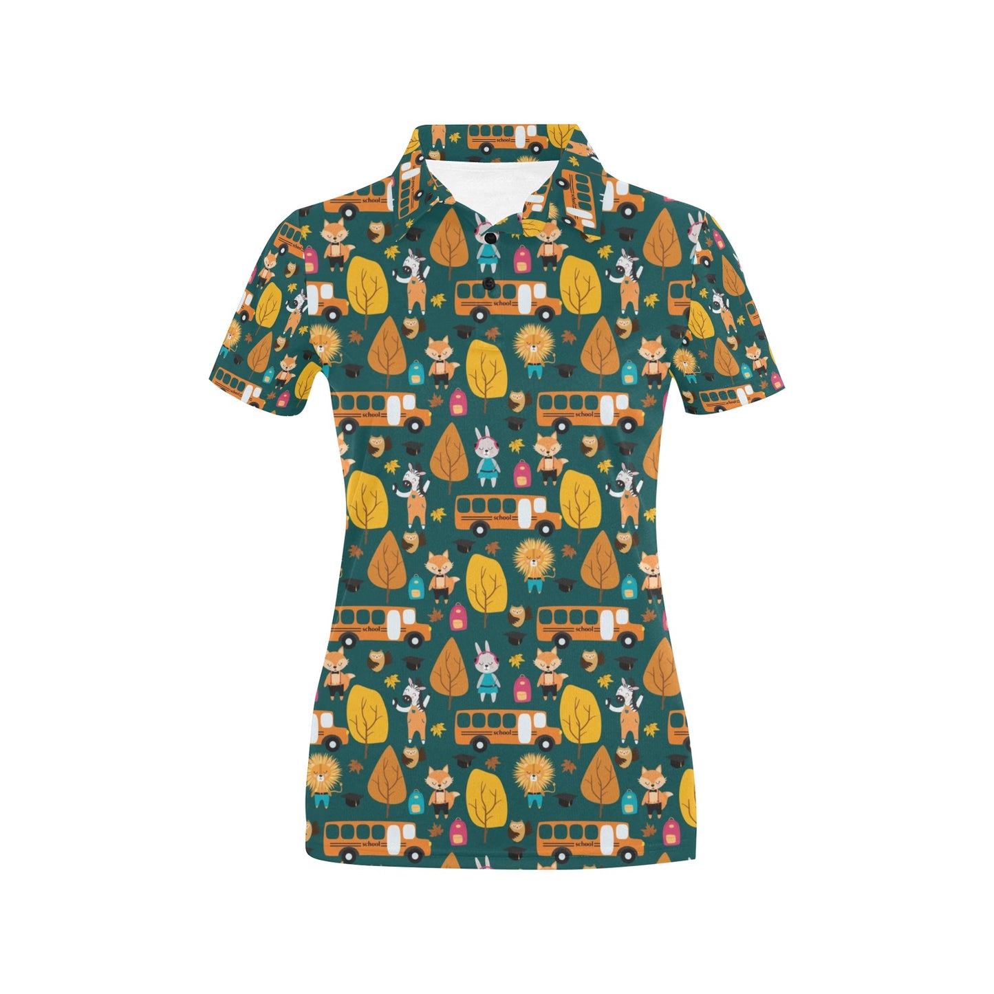 School Bus Print Design LKS309 Women's Polo Shirt