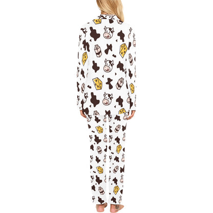 Cow Pattern Print Design 06 Women's Long Pajama Set