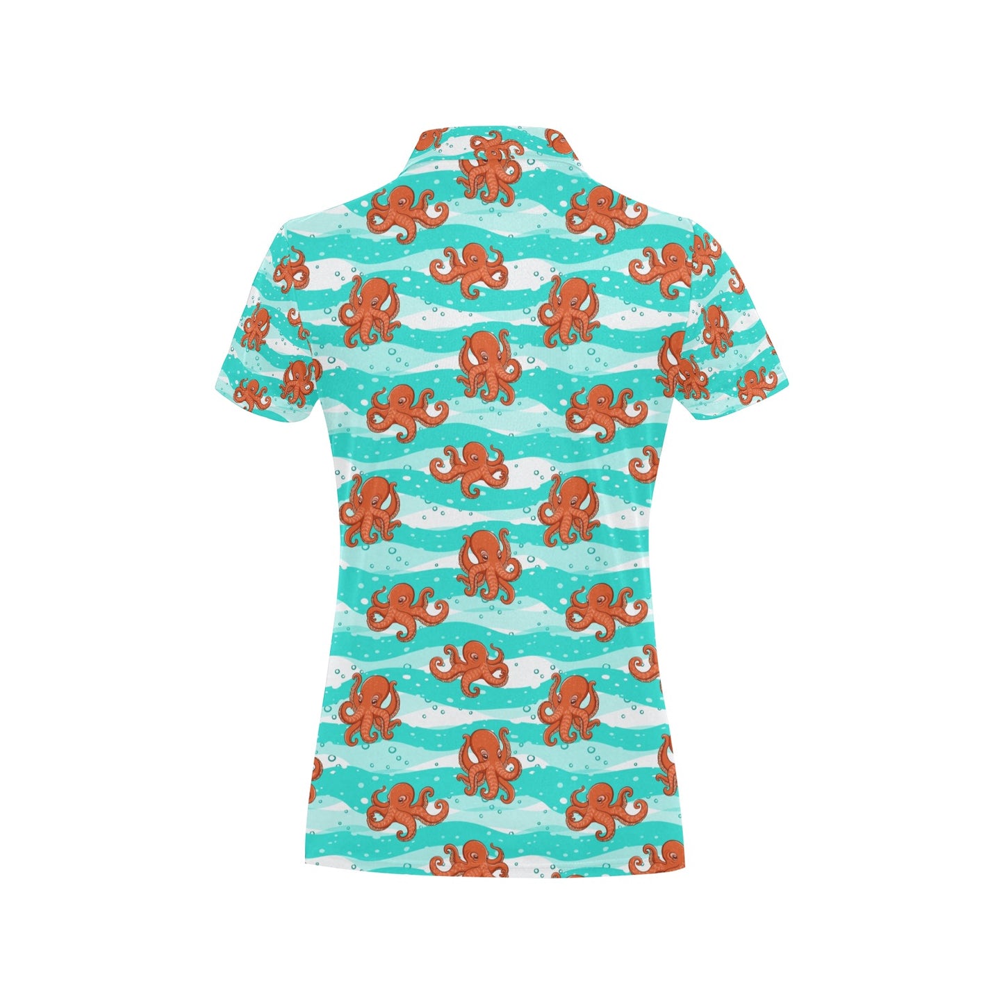Octopus Cute Design Print Themed Women's Polo Shirt